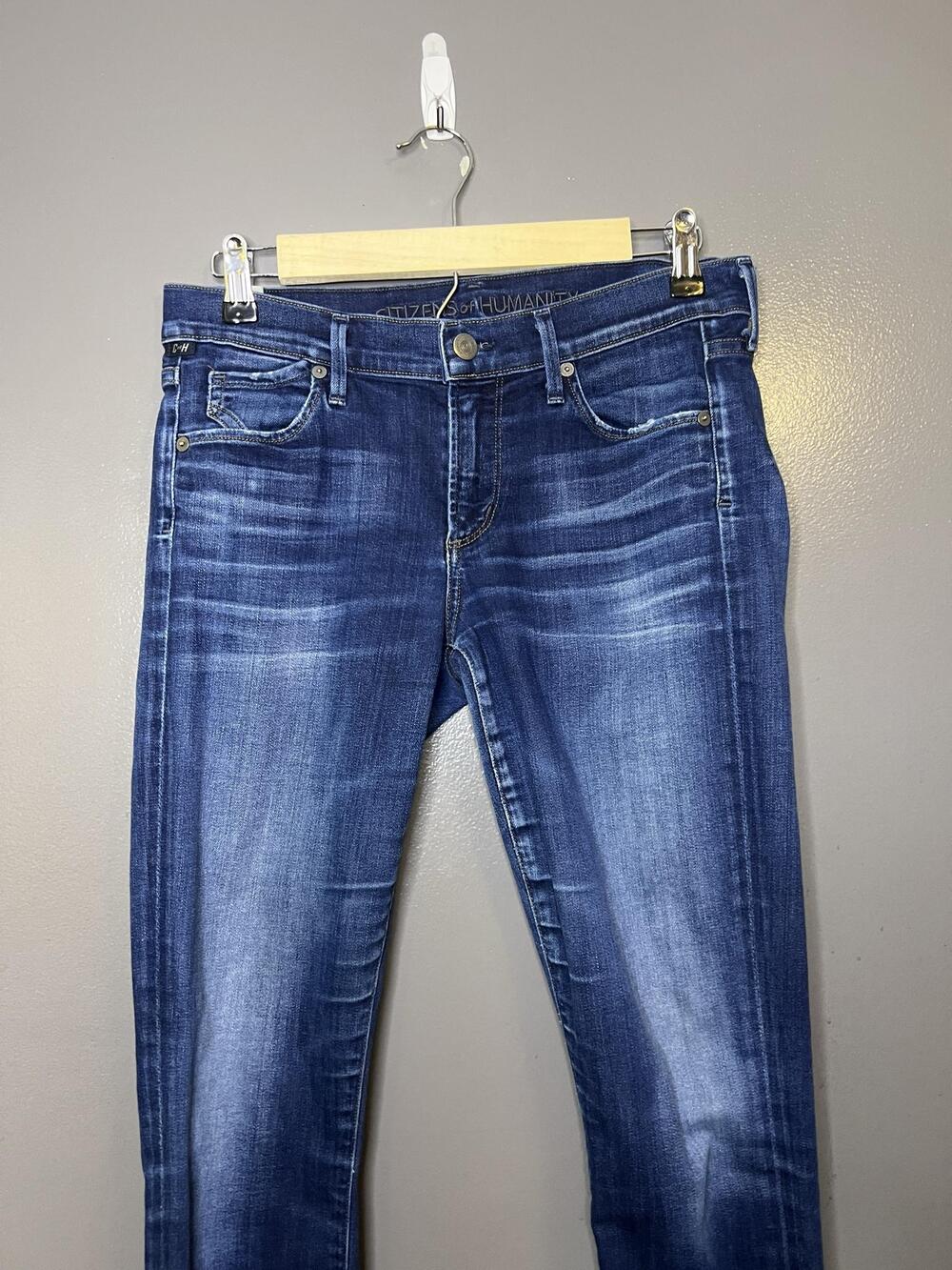 Citizens Of Humanity Avedon Skinny Jeans Womens 28 Med Wash Blue Raw Hem Denim